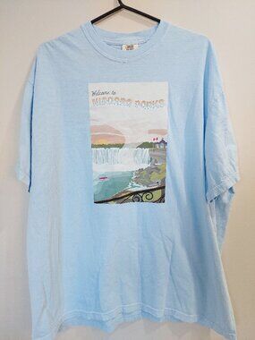 Comfort Colors Men's 2XL Niagara Falls Travel Poster Souvenir T-shirt